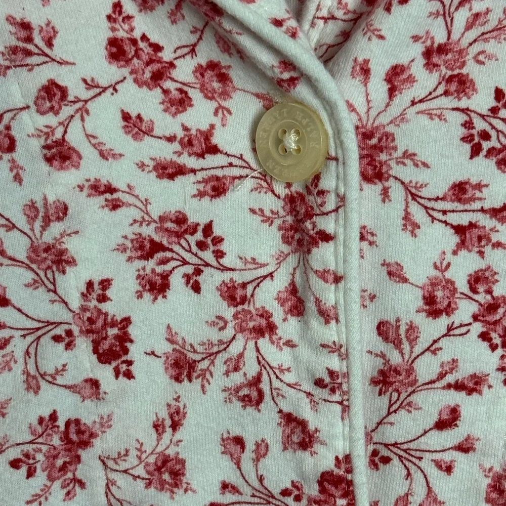 Lauren Ralph Lauren Floral Pajama Set Women’s Large Red White Cotton Sleepwear